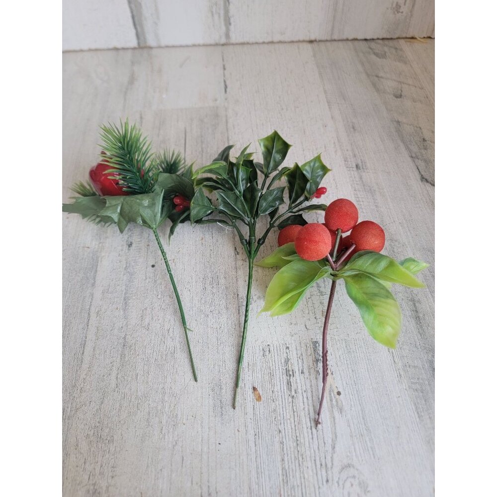 Holly mistletoe‎ xmas apple flower pick Centerpiece set xmas